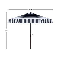 Navy Stripe Auto Tilt 9 ft. Outdoor Umbrella