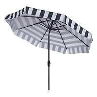 Navy Stripe Auto Tilt 9 ft. Outdoor Umbrella
