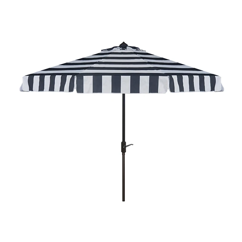 Navy Stripe Auto Tilt 9 ft. Outdoor Umbrella