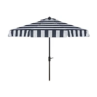 Navy Stripe Auto Tilt 9 ft. Outdoor Umbrella