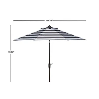 SAFAVIEH Gray Stripe Tilt 9 ft. Outdoor Umbrella
