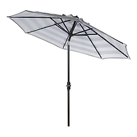 SAFAVIEH Gray Stripe Tilt 9 ft. Outdoor Umbrella