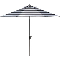 SAFAVIEH Gray Stripe Tilt 9 ft. Outdoor Umbrella