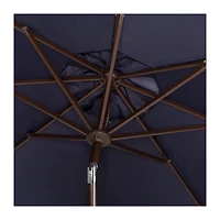 Navy Fringe Tilt Crank 9 ft. Outdoor Umbrella