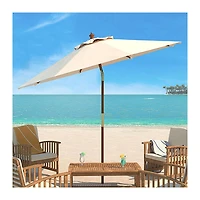 SAFAVIEH Beige 9 ft. Eucalyptus Outdoor Umbrella