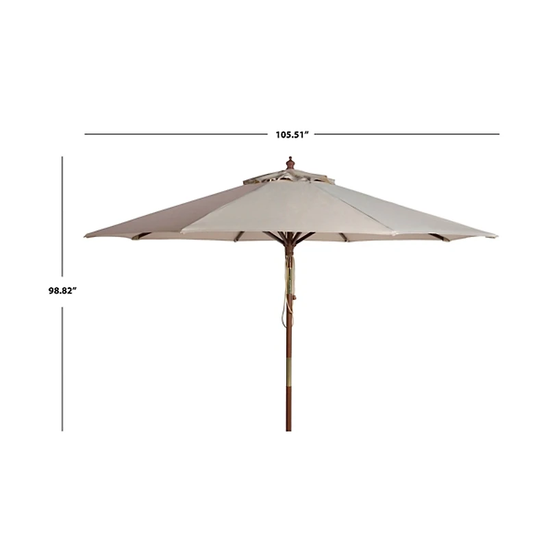 SAFAVIEH Beige 9 ft. Eucalyptus Outdoor Umbrella