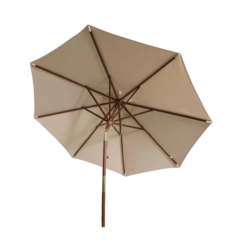 SAFAVIEH Beige 9 ft. Eucalyptus Outdoor Umbrella