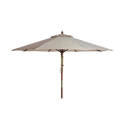 SAFAVIEH Beige 9 ft. Eucalyptus Outdoor Umbrella