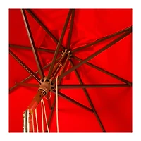 SAFAVIEH Red 9 ft. Eucalyptus Outdoor Umbrella