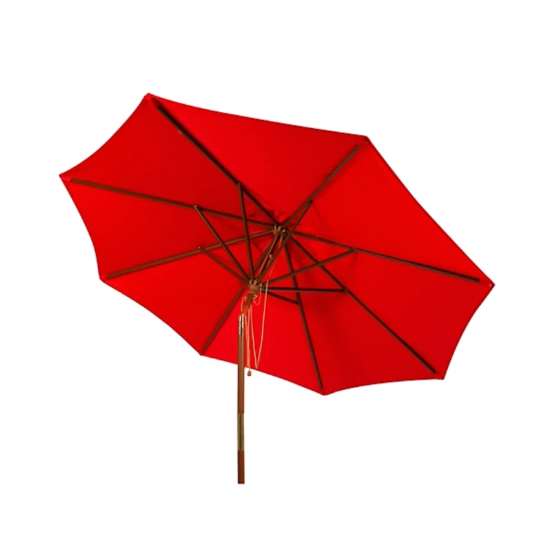 SAFAVIEH Red 9 ft. Eucalyptus Outdoor Umbrella