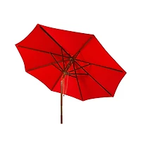 SAFAVIEH Red 9 ft. Eucalyptus Outdoor Umbrella