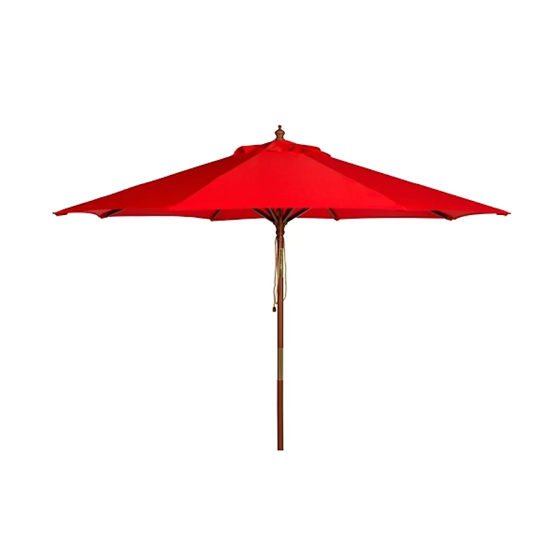 SAFAVIEH Red 9 ft. Eucalyptus Outdoor Umbrella