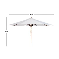 SAFAVIEH White 9 ft. Eucalyptus Outdoor Umbrella