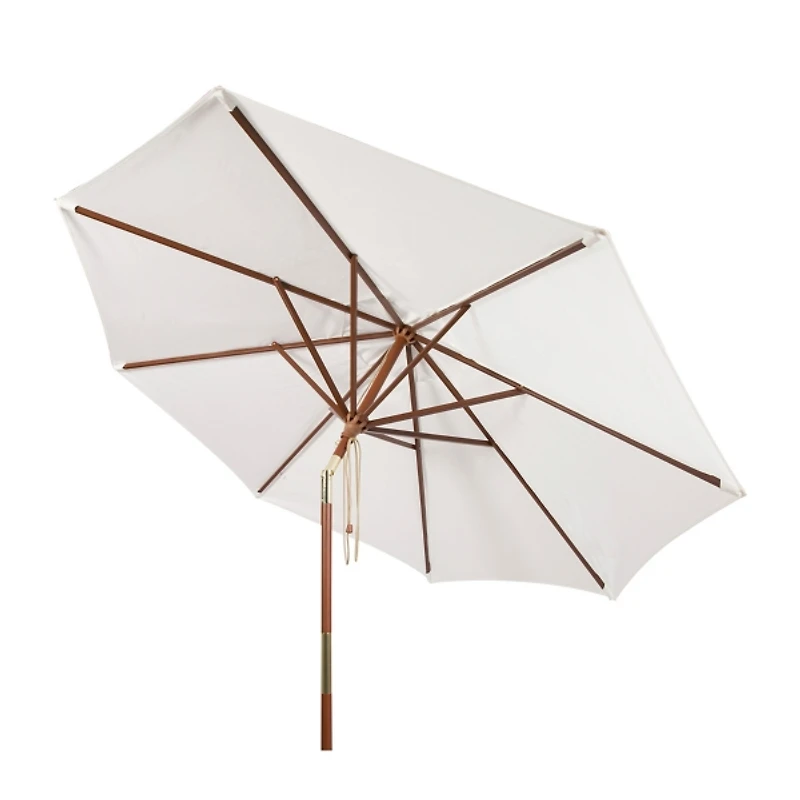 SAFAVIEH White 9 ft. Eucalyptus Outdoor Umbrella