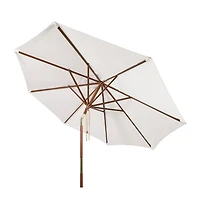 SAFAVIEH White 9 ft. Eucalyptus Outdoor Umbrella