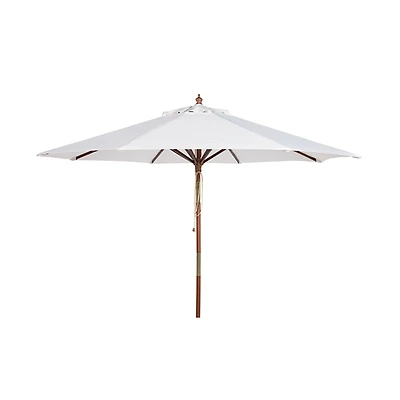SAFAVIEH White 9 ft. Eucalyptus Outdoor Umbrella