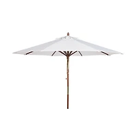 SAFAVIEH White 9 ft. Eucalyptus Outdoor Umbrella