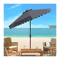 Taupe Scallop Tilt Crank 9 ft. Outdoor Umbrella