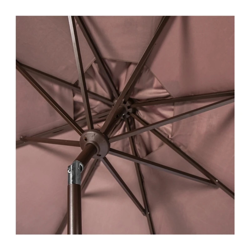 Taupe Scallop Tilt Crank 9 ft. Outdoor Umbrella