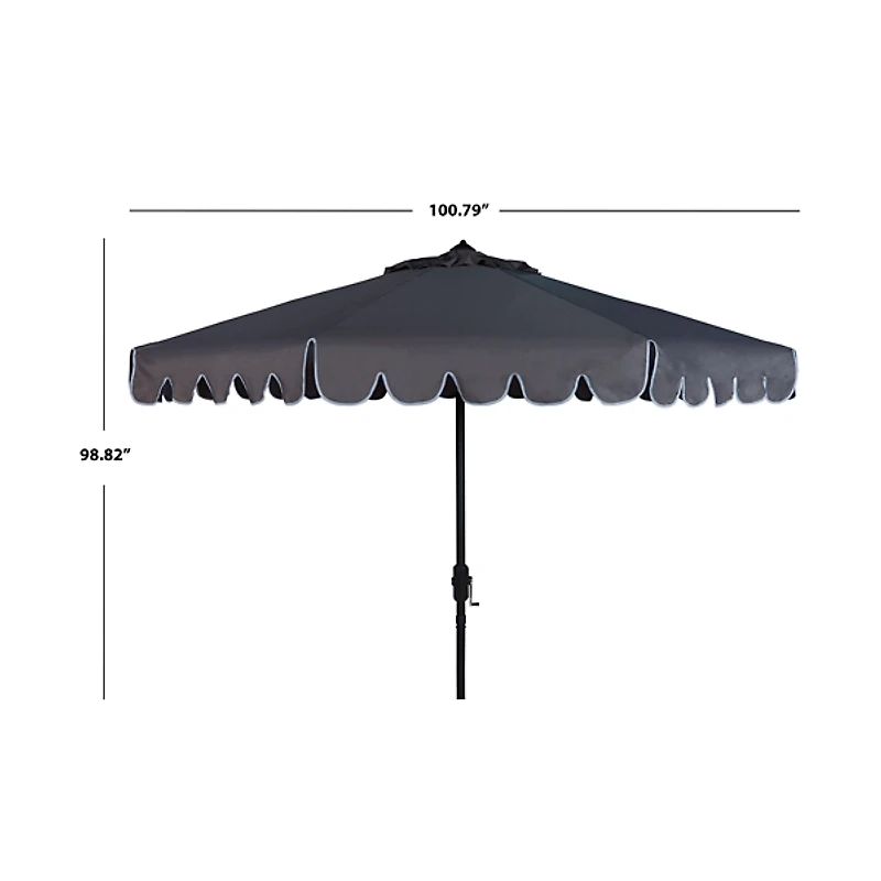 Taupe Scallop Tilt Crank 9 ft. Outdoor Umbrella