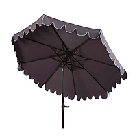 Taupe Scallop Tilt Crank 9 ft. Outdoor Umbrella