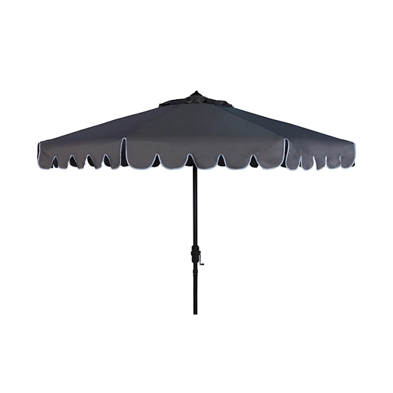 Taupe Scallop Tilt Crank 9 ft. Outdoor Umbrella