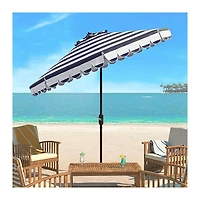 Navy Scallop Tilt Crank 9 ft. Outdoor Umbrella