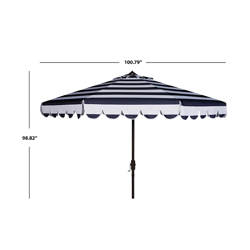 Navy Scallop Tilt Crank 9 ft. Outdoor Umbrella
