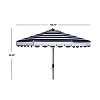 Navy Scallop Tilt Crank 9 ft. Outdoor Umbrella