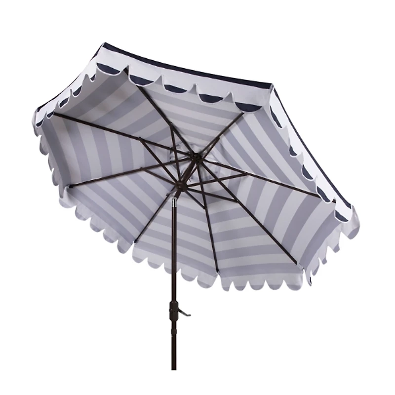 Navy Scallop Tilt Crank 9 ft. Outdoor Umbrella