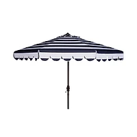 Navy Scallop Tilt Crank 9 ft. Outdoor Umbrella