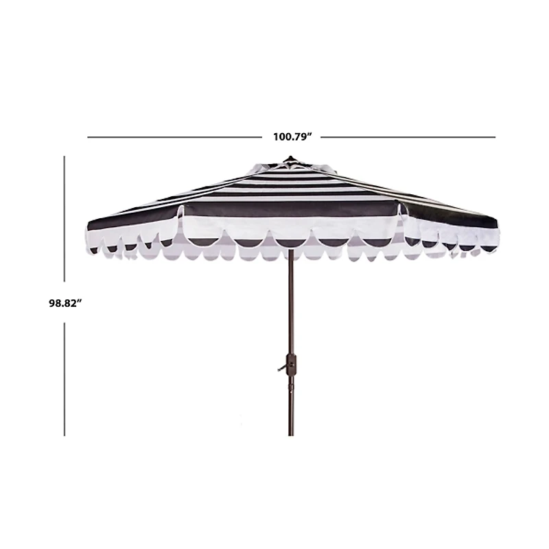 Black Scallop Tilt Crank 9 ft. Outdoor Umbrella
