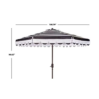 Black Scallop Tilt Crank 9 ft. Outdoor Umbrella