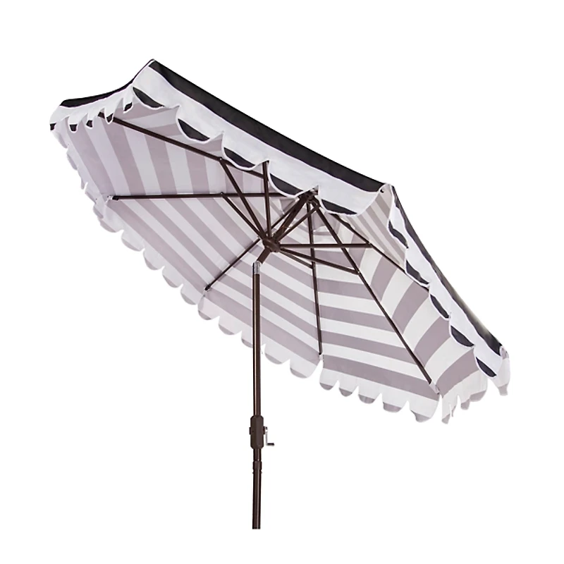 Black Scallop Tilt Crank 9 ft. Outdoor Umbrella