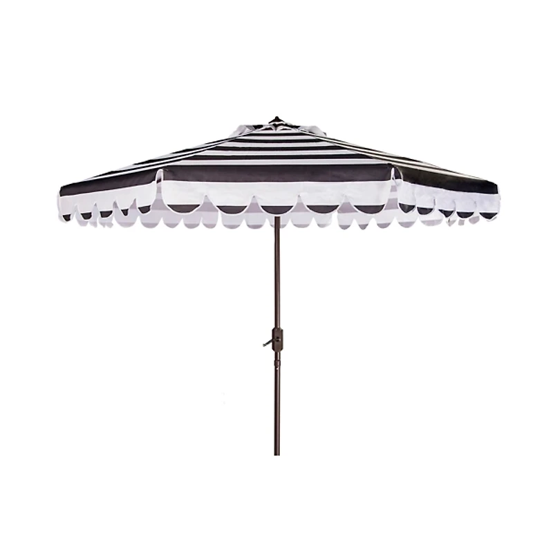 Black Scallop Tilt Crank 9 ft. Outdoor Umbrella