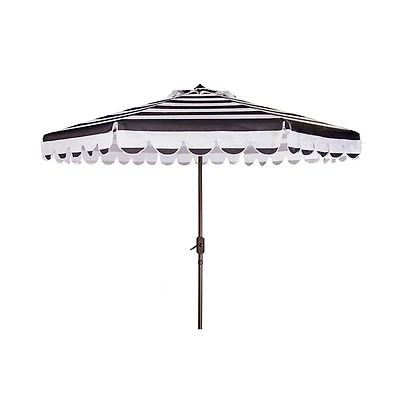 Black Scallop Tilt Crank 9 ft. Outdoor Umbrella