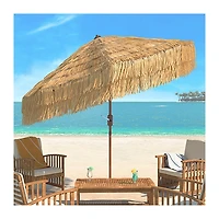 Tan Tiki Crank 9 ft. Outdoor Umbrella