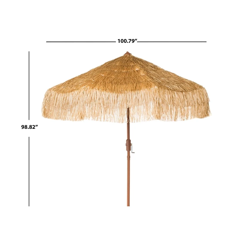 Tan Tiki Crank 9 ft. Outdoor Umbrella