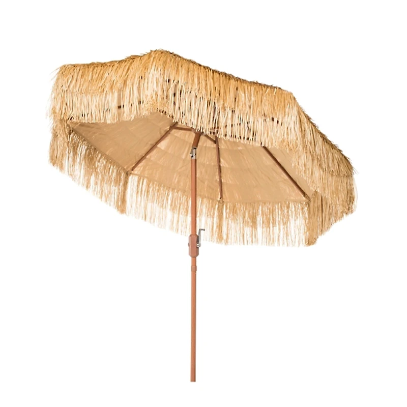 Tan Tiki Crank 9 ft. Outdoor Umbrella
