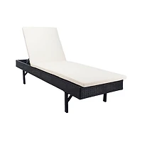 SAFAVIEH Black Wicker Chaise with Beige Cushion