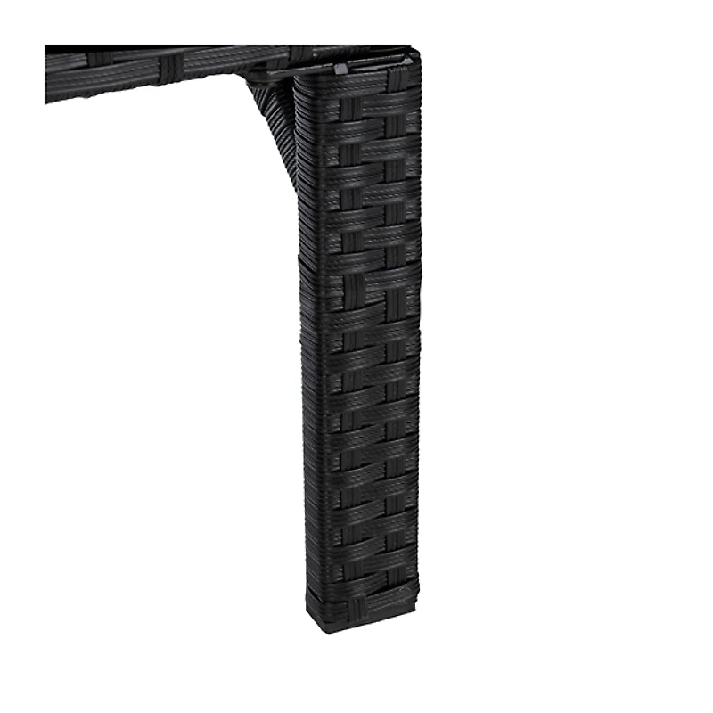 SAFAVIEH Black Wicker Chaise with Beige Cushion