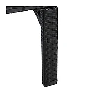 SAFAVIEH Black Wicker Chaise with Beige Cushion