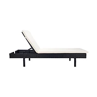 SAFAVIEH Black Wicker Chaise with Beige Cushion