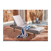 SAFAVIEH Gray Wicker Chaise with Gray Cushion
