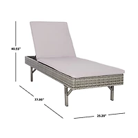 SAFAVIEH Gray Wicker Chaise with Gray Cushion