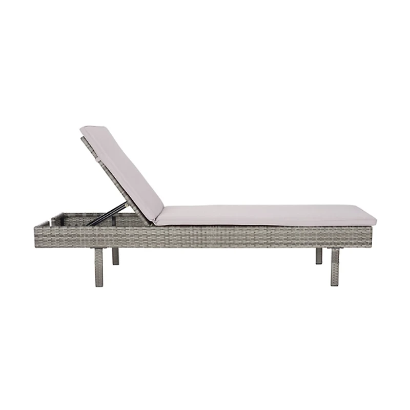 SAFAVIEH Gray Wicker Chaise with Gray Cushion