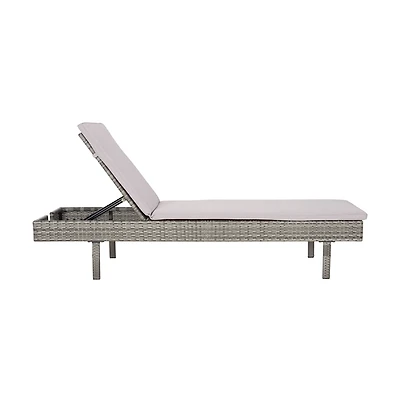 SAFAVIEH Gray Wicker Chaise with Gray Cushion