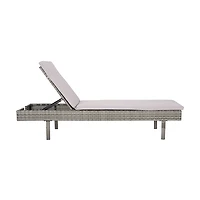 SAFAVIEH Gray Wicker Chaise with Gray Cushion
