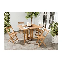 Natural Acacia Wood 4-pc. Foldable Dining Set