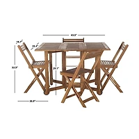 Natural Acacia Wood 4-pc. Foldable Dining Set